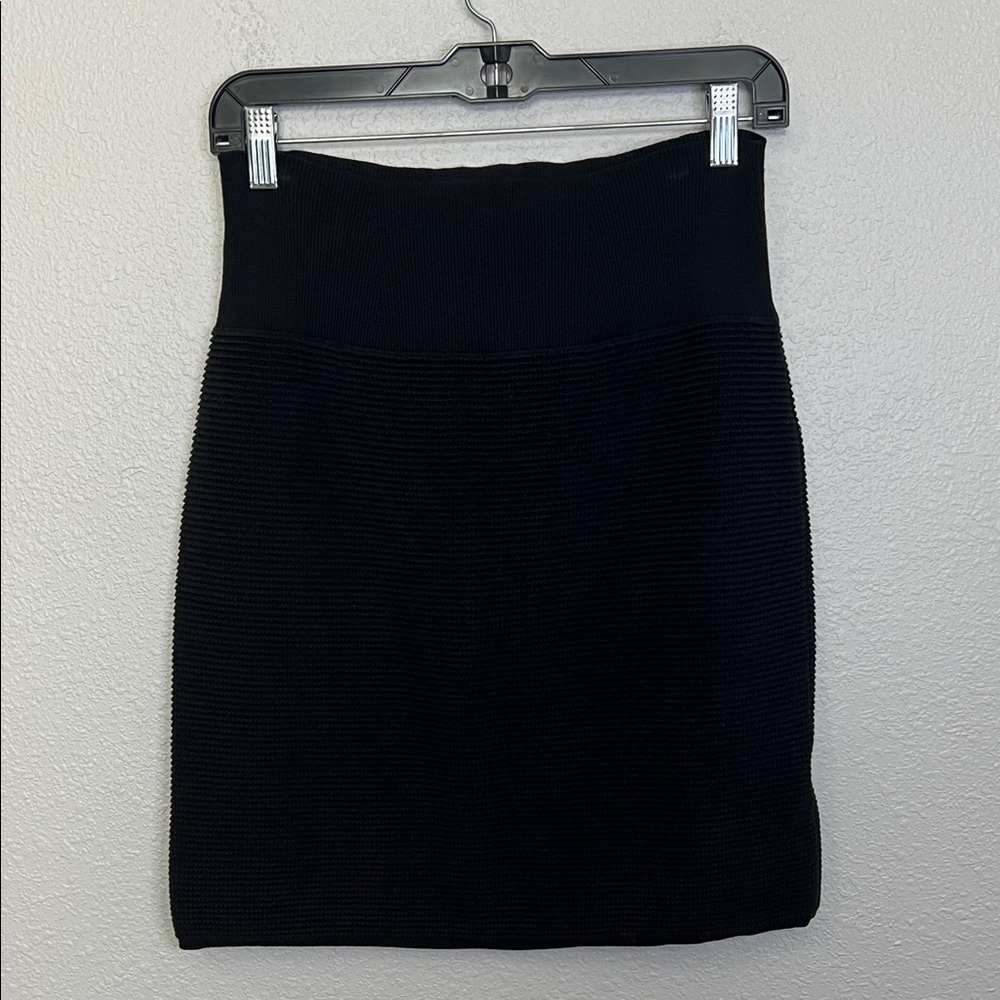 Eileen Fisher Knit Textured Bodycon Skirt Black Size Medium